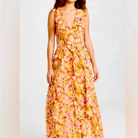 Misa Los Angeles Claudita Dress in Golden Flora - Picture 4 of 9